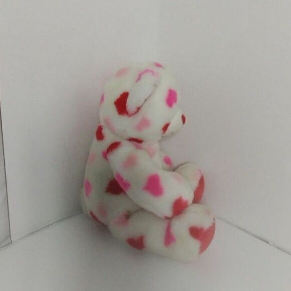 Build A Bear Plush Valentine's Day Teddy Bear White with Pink & Red Hearts l - Picture 11 of 11